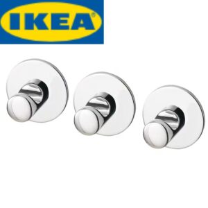 IKEA SKOGHALL Крючок самоклеящийся, 3 шт, хромированные