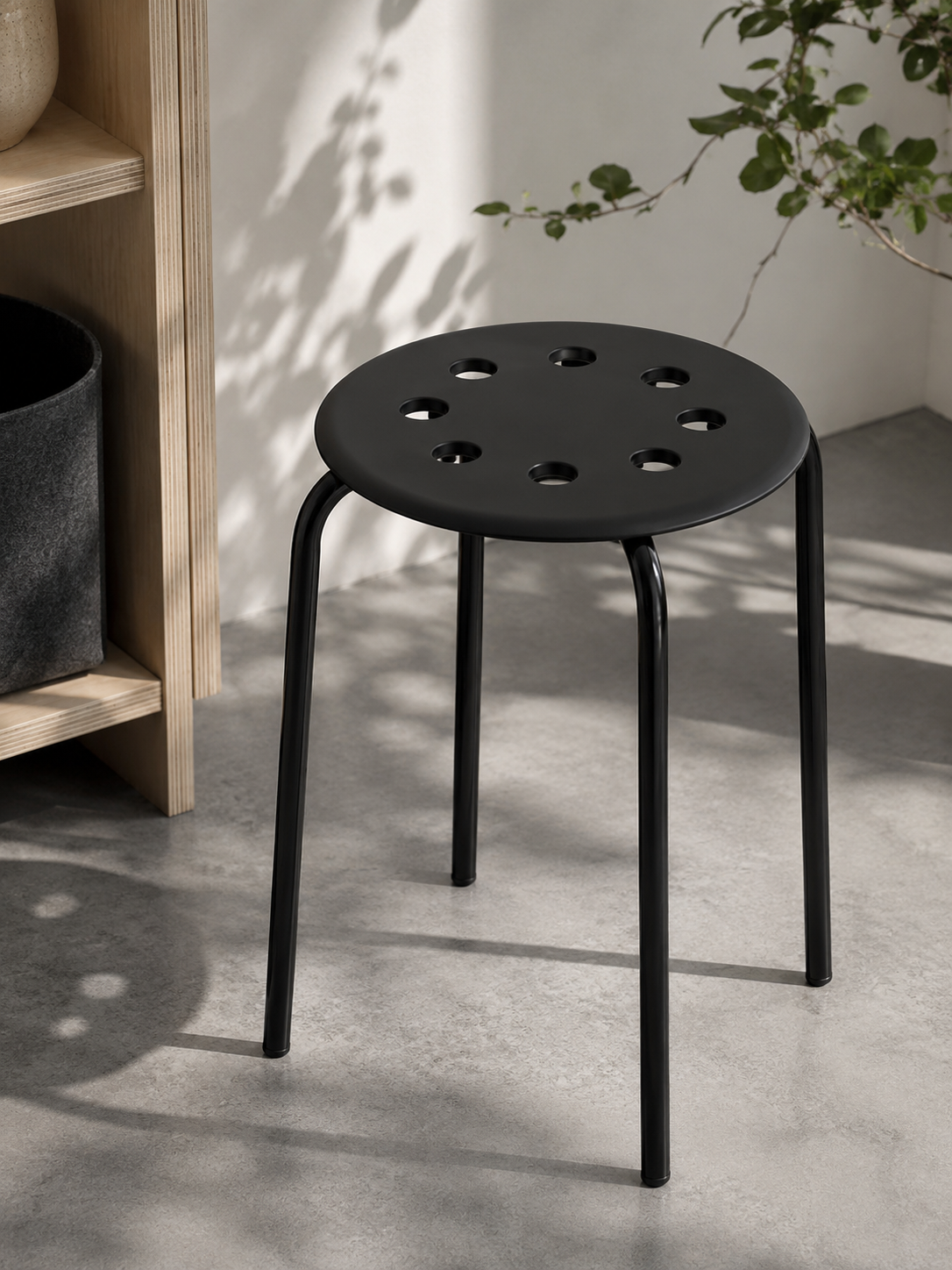 Табурет IKEA MARIUS, черный, 45 см