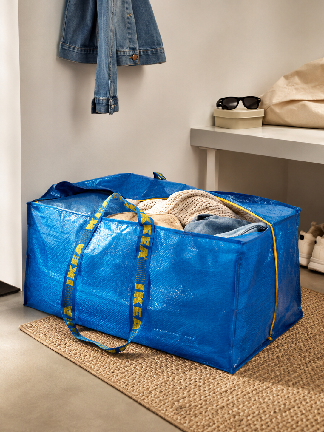 Сумка IKEA FRAKTA, синяя, 73X35X30 см 76 л