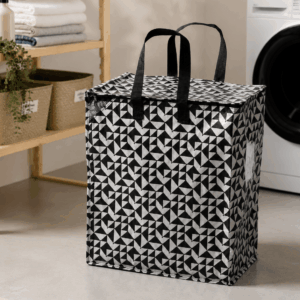 Сумка IKEA KNALLA, черно-белая, 40x25x47 см/47 л
