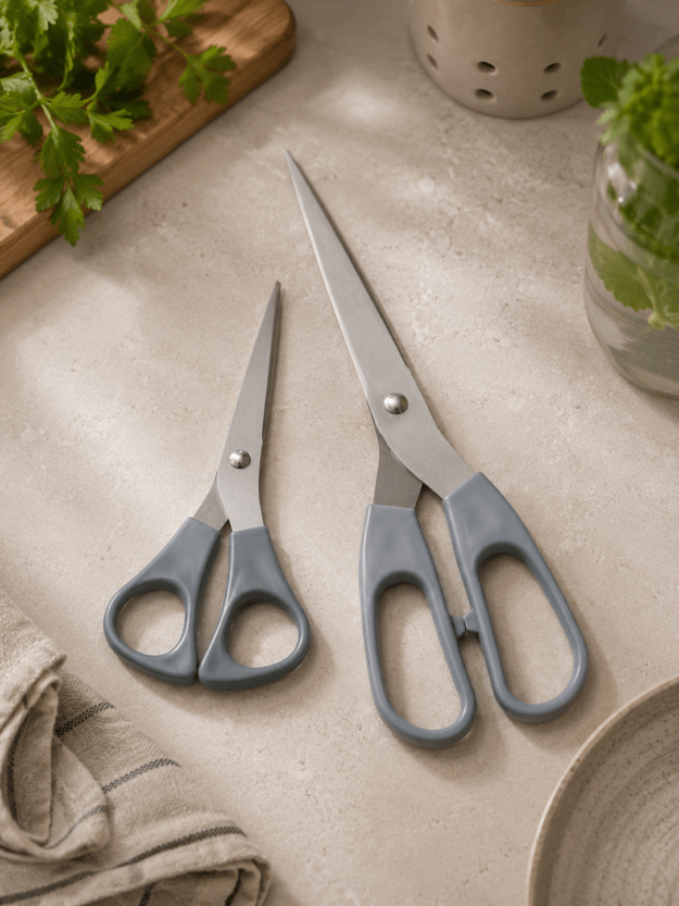 Ножницы IKEA SVARDFISK, 2 шт, нержавеющая сталь, серый/серо-бирюзовый цвет