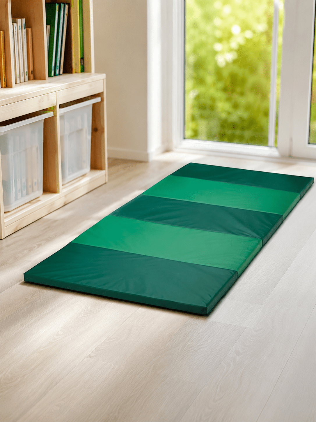 IKEA PLUFSIG Коврик складной гимнастический, зеленый,78х185 см
