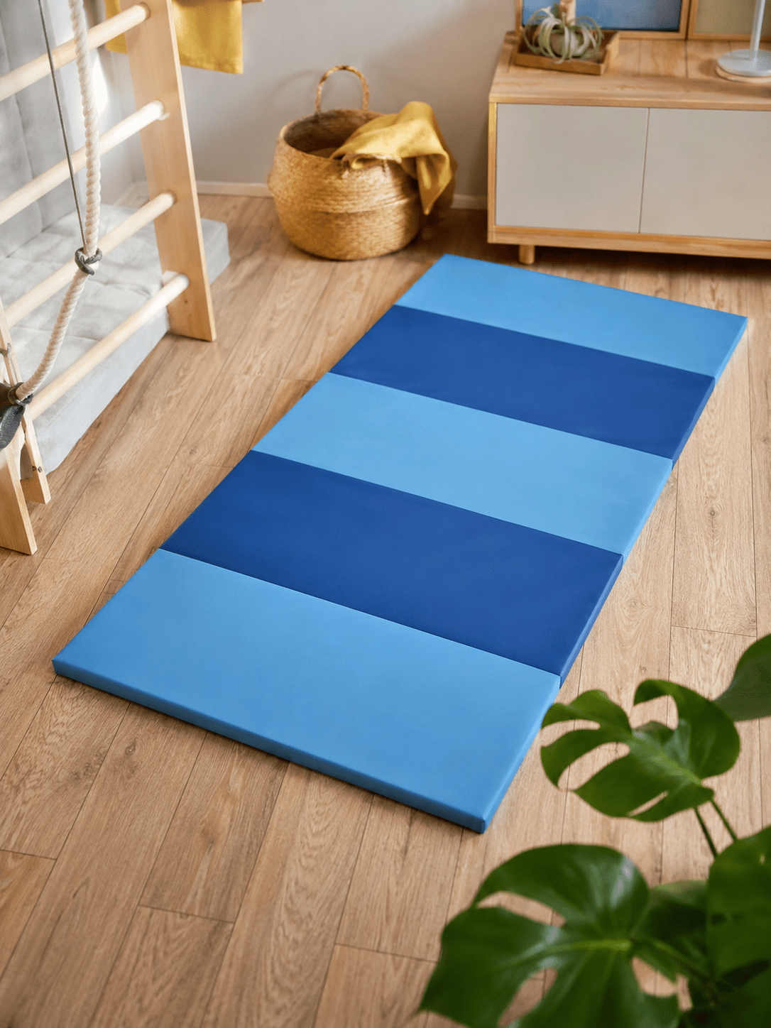 IKEA PLUFSIG Коврик складной гимнастический, синий,78х185 см