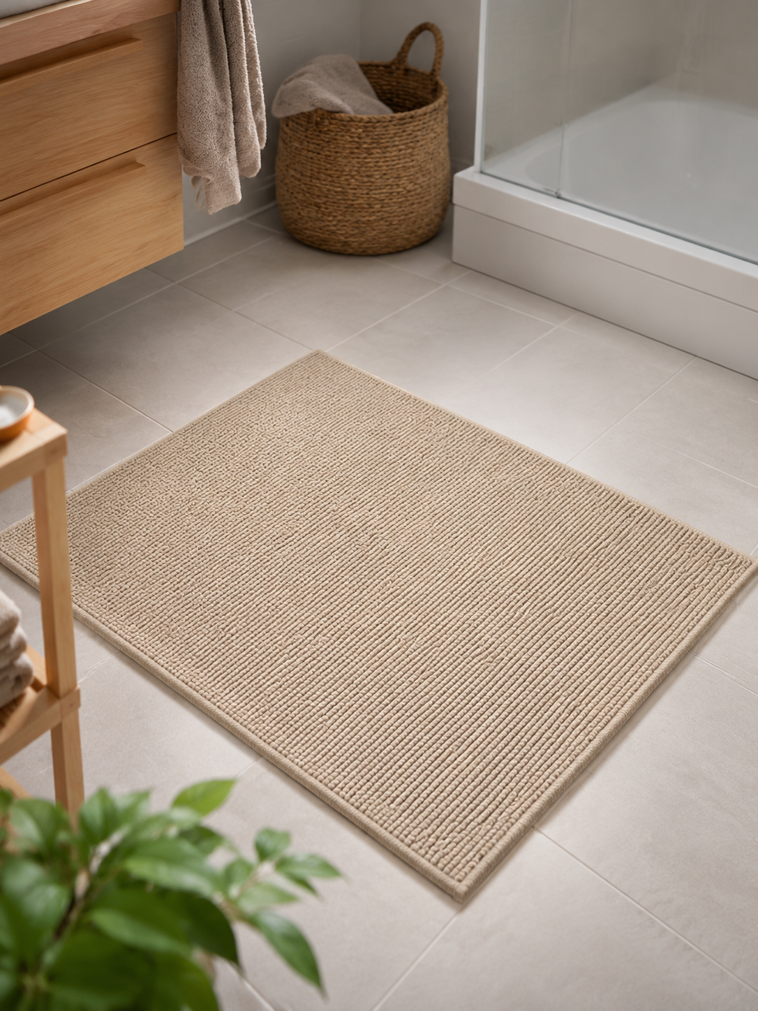 IKEA FINTSEN, коврик для ванной комнаты, 40×60 см, бежевый