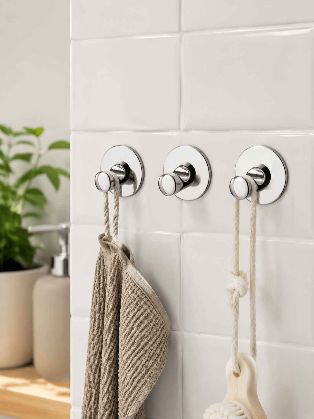IKEA SKOGHALL Крючок самоклеящийся, 3 шт, хромированные