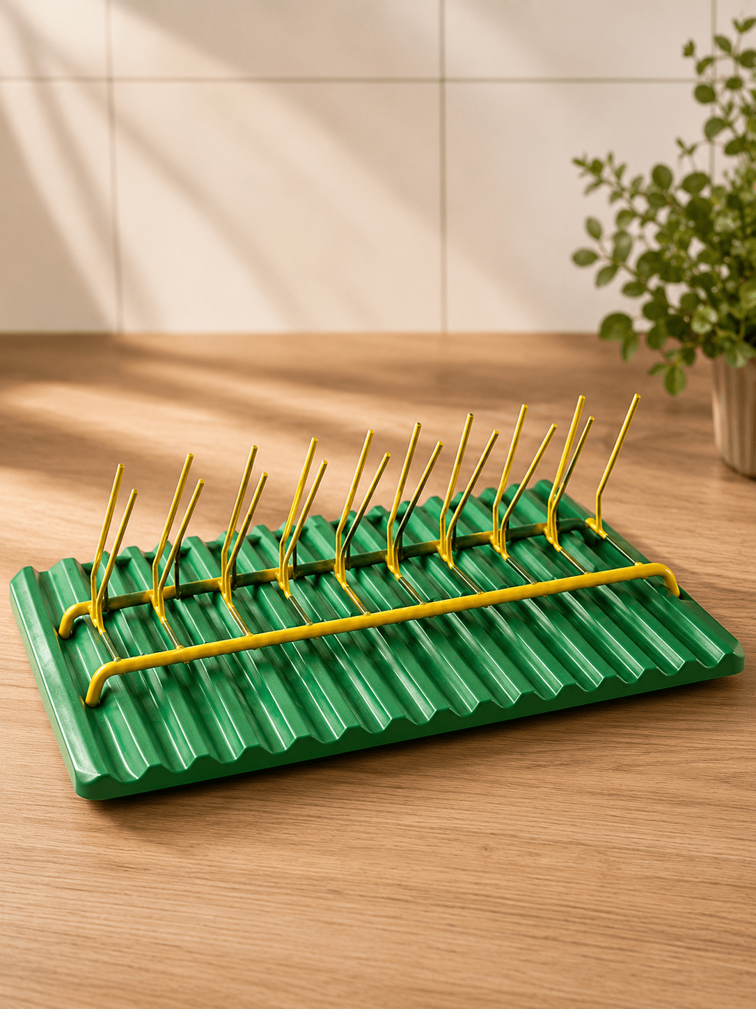 Сушилка для посуды IKEA RINNIG двусторонняя, зелёная, 40×31 см