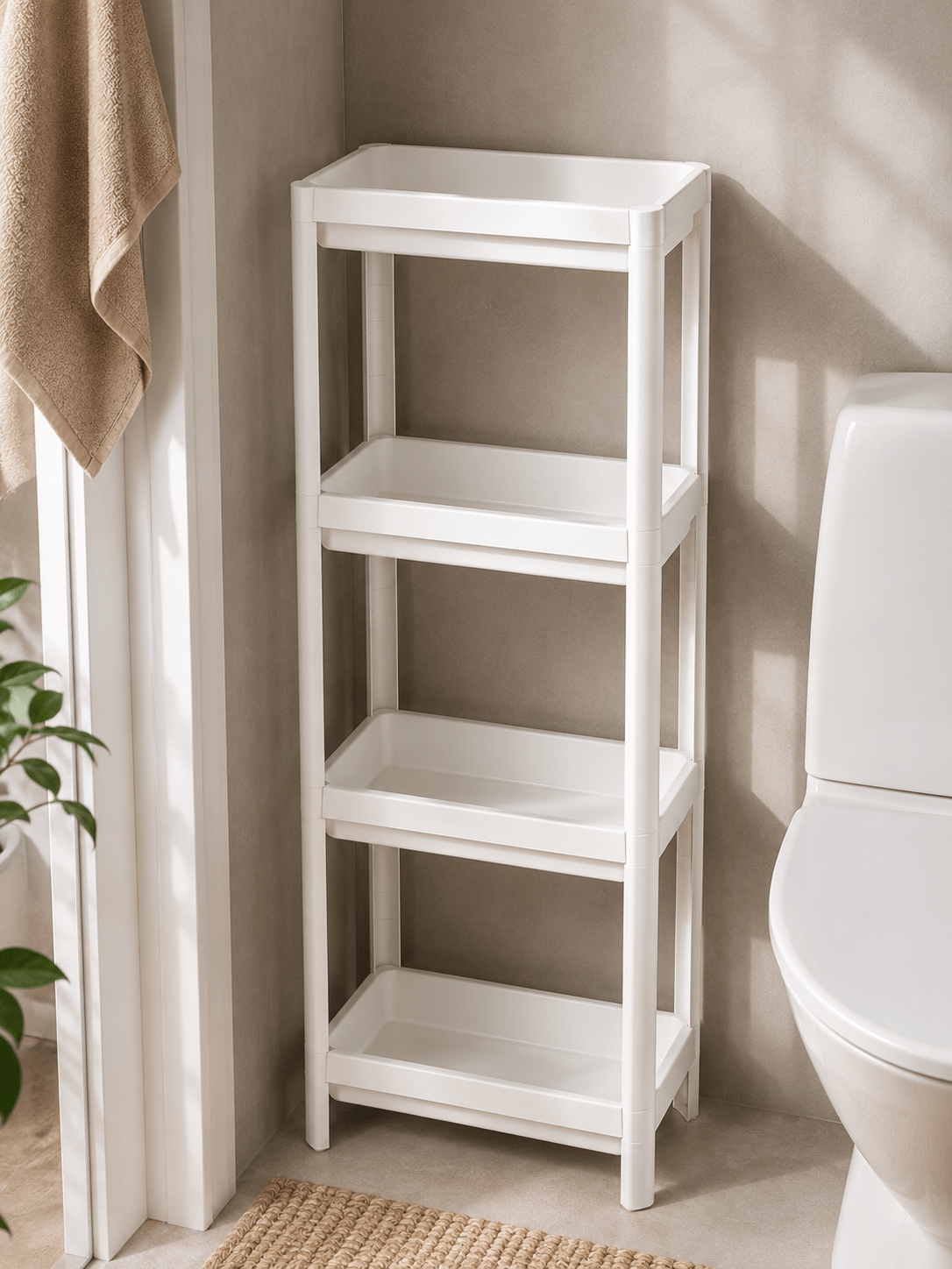 Стеллаж для ванной IKEA VESKEN, белый, 37x23x101 см