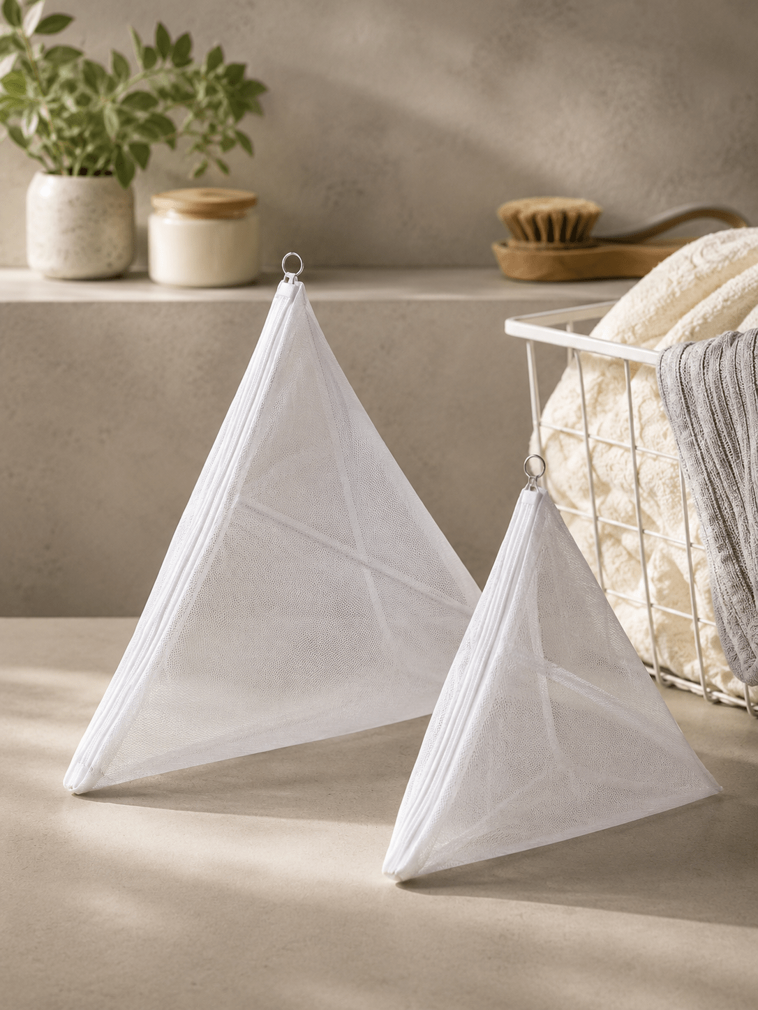 Мешки для стирки IKEA SLIBB, 2 шт, бело-серые, 38x38x33 см, 30x30x26 см