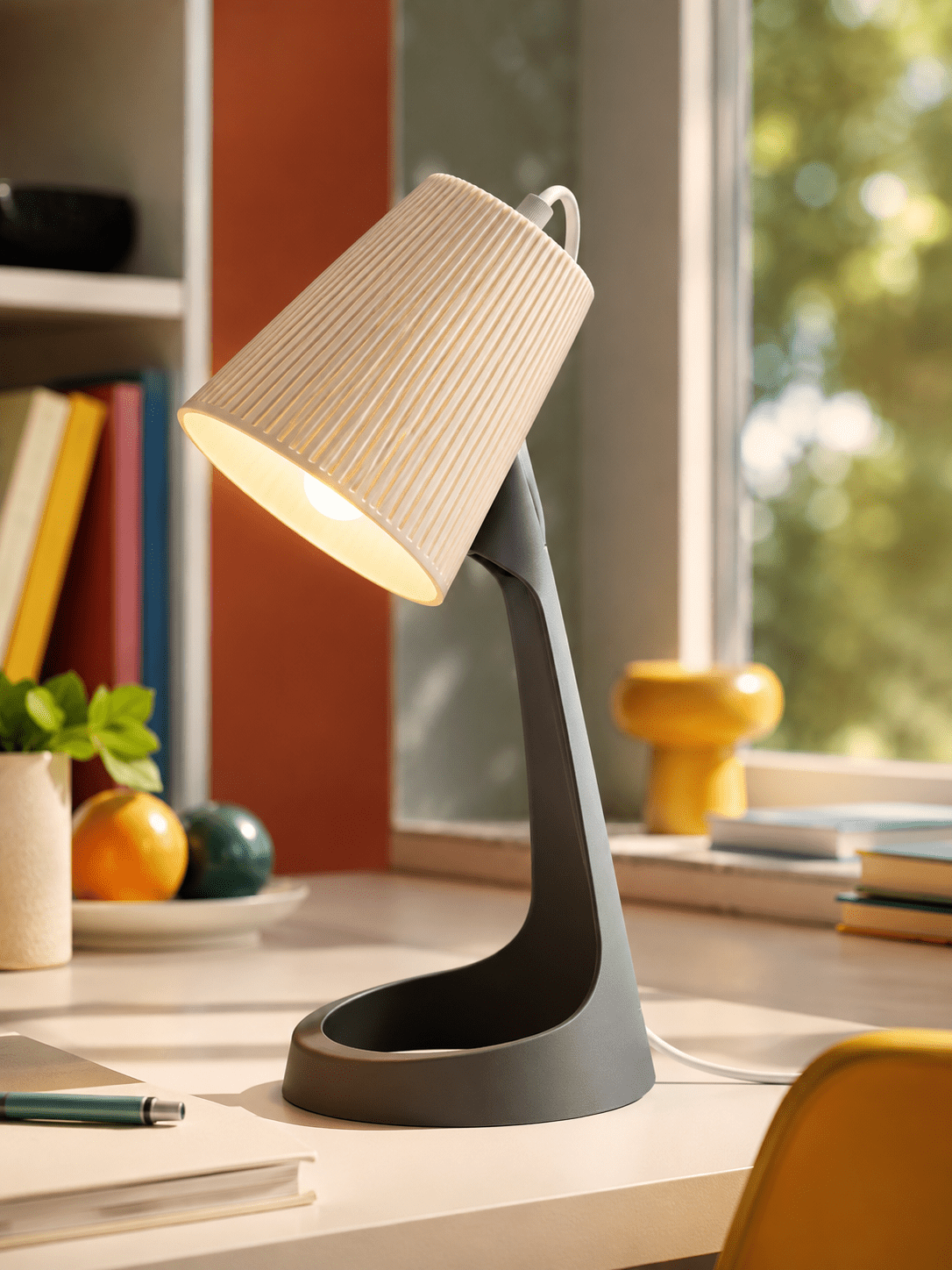 Настольная лампа IKEA SVALLET, темно-серый / белый