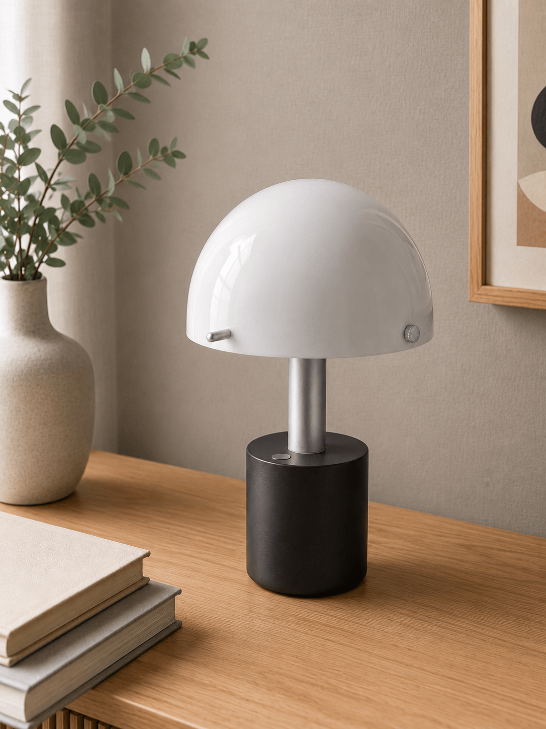Лампа IKEA NODMAST , белый/черный, 26 см