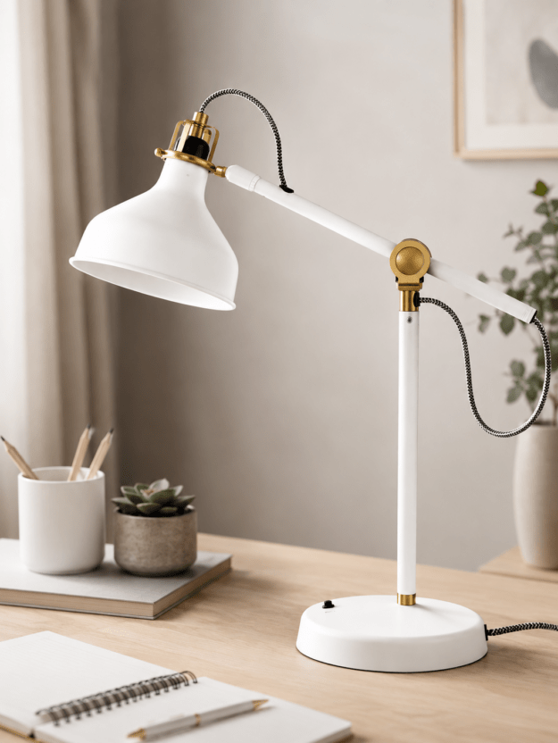 Настольная лампа IKEA RANARP, кремового цвета, 42 см