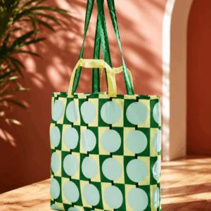 Сумка для покупок IKEA SKYNKE, бледно-жёлтая/многоцветная, 45x36 см