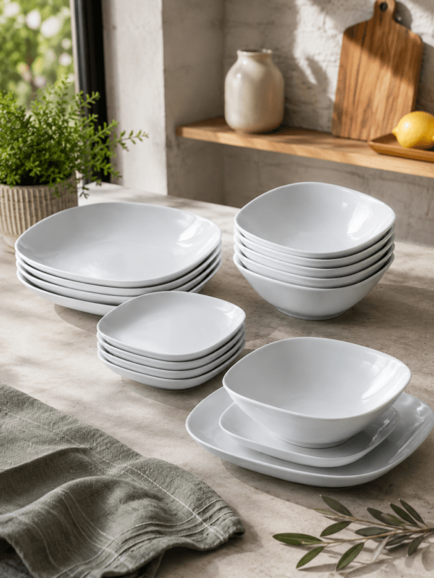 Набор столовой посуды из 18 предметов IKEA VARDERA, белый