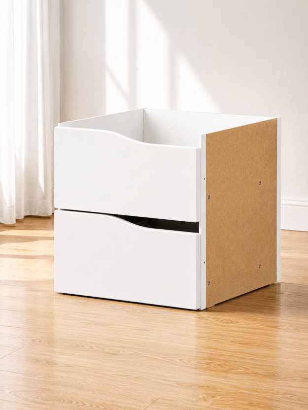 Встраиваемый комод с 2 выдвижными ящиками IKEA KALLAX, волнистый/белый, 33×33 см
